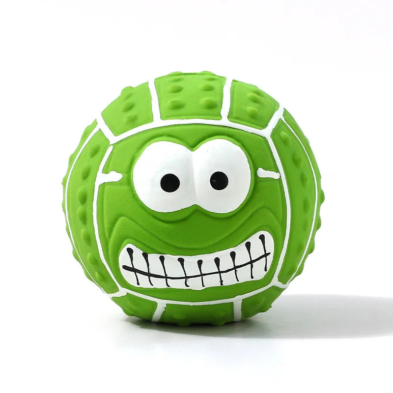 New Smiley Face Ball Latex Sound Toy Molar Teeth Cleaning Pet Latex Ball Dog Toy Pet Supplies