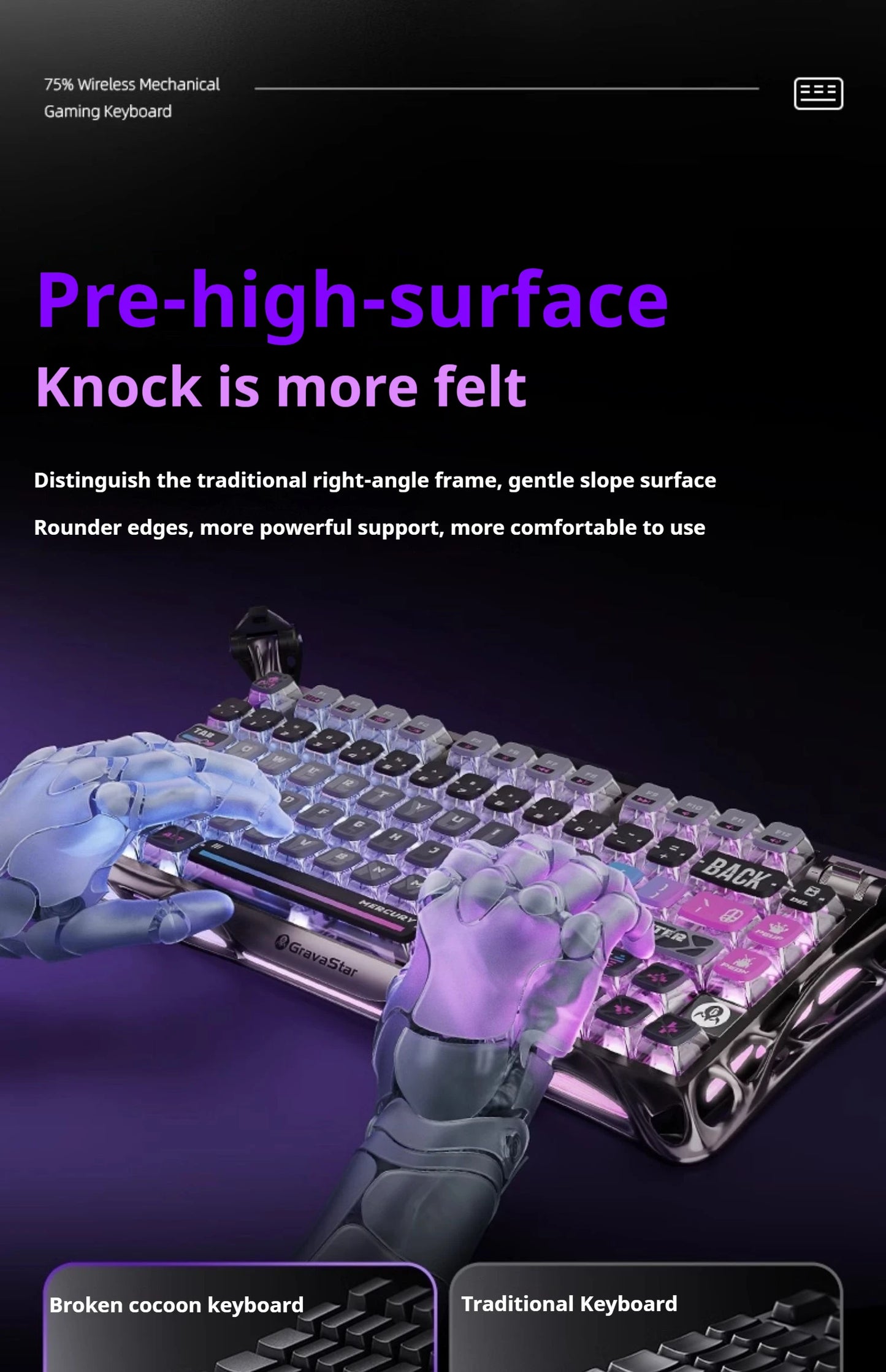 75k1 Pro Gaming  Mechanical Keyboard 79-Key Tri-Mode Connection Full-Key Hot-Swappable Aluminum Shell Fps Esports Games Keyboard