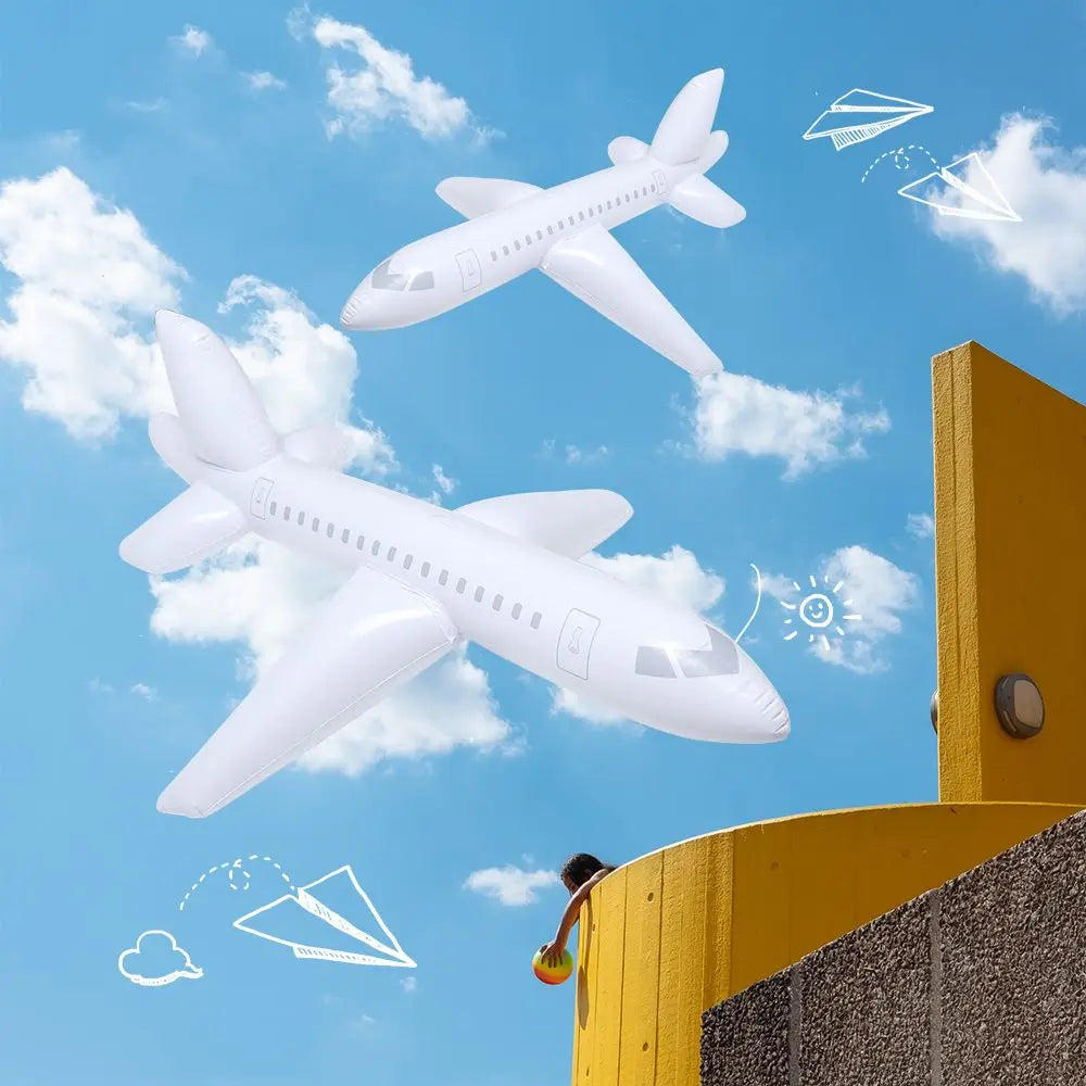 100cm Inflatable Airplane Float Airplane Ball with Inflatable Tube for Outdoor Swimming Outdoor Inflatable Toy For Kids