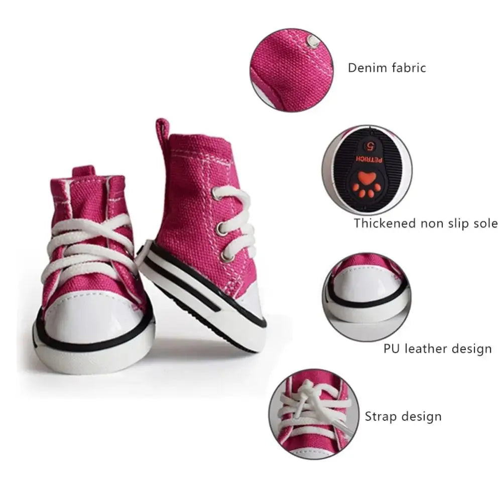High Quality 4PCS/Set Pet Shoes Waterproof with Adjustable Drawstring Puppy Pet Dogs Boots Cute Breathable Pet Supplies Pets