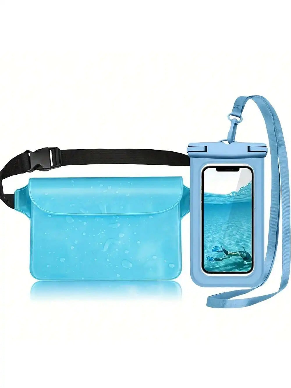 Waterproof Pouch Bag + Phone Case, Waterproof Case Dry Bag For Beach, Swim, Boating, Kayaking, Hiking, Protect Phone