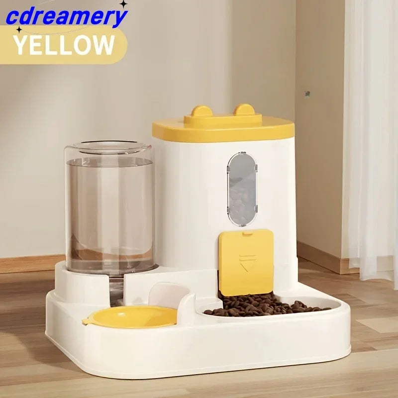 CDY 2in 1 Cat Food Dispenser Water and Food Integrated Fully Automatic Cat Food Feeding and Water Dispenser Cute Water Dispenser