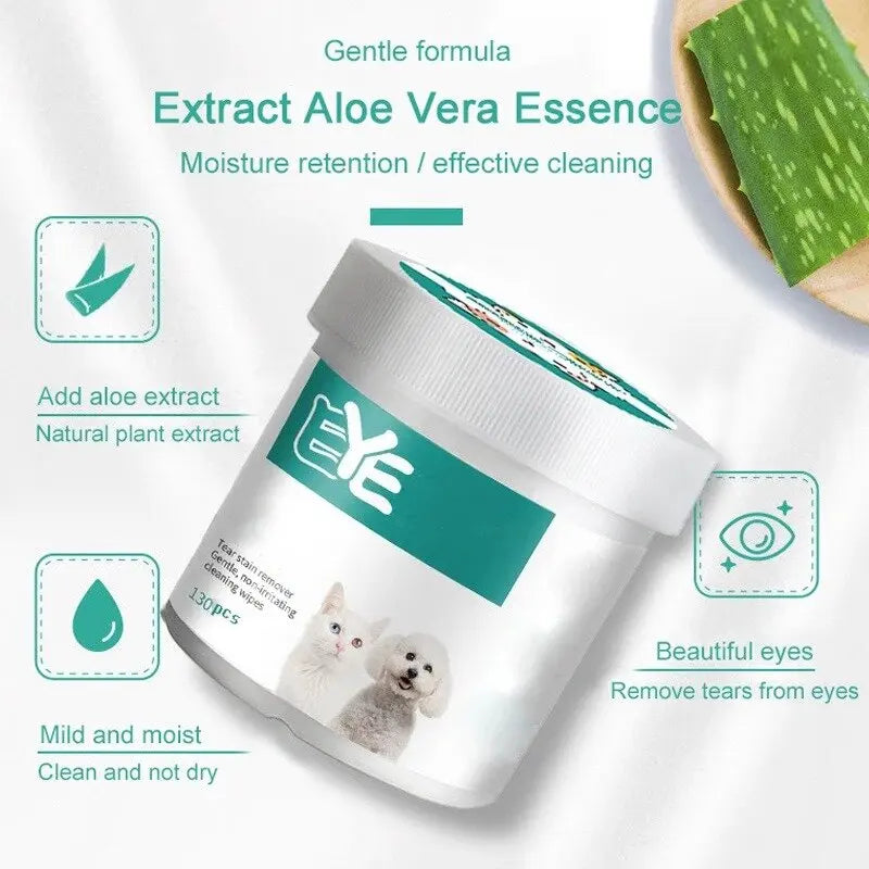 Universal Pet Eye Wipes Cats And Dogs Tearmark Wet Wipes Eyes Ears Cleaning Paper Towels Products Gentle Tear Stain Remover