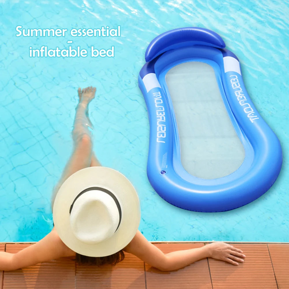 Inflatable Float Hammock floaties for adults Perfect for Poolside Lounging Swimming Pool Loungers Beds Foldable Striped Parties