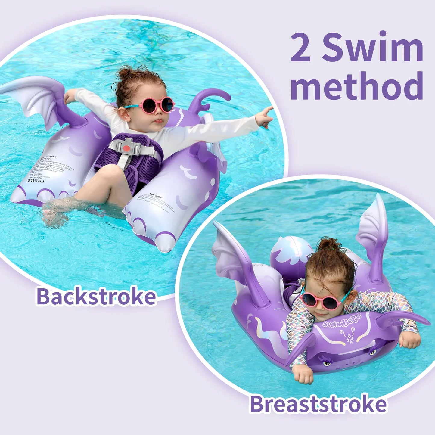 Swimbobo  New Upgrade Cute Cartoon Safety PVC Pool Float Baby Inflatable Swimming Infant Floating Kids Ring Circle Summer Toys