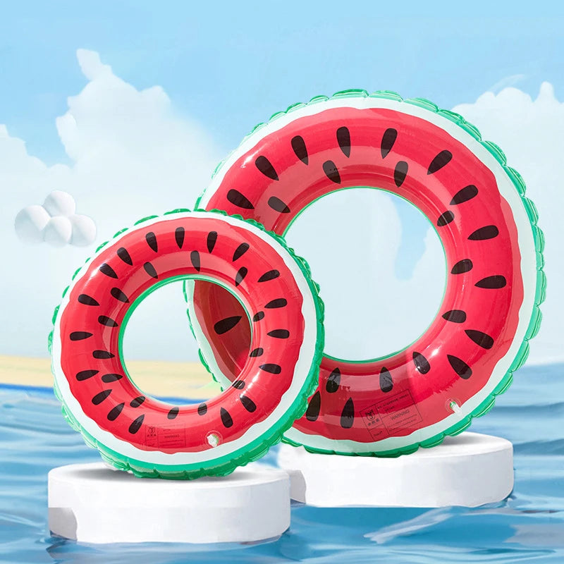 Watermelon Pattern Swimming Ring For Kids Adult Inflatable Mattress Pool Party Swimming Laps Summer Beach Float Water Sports