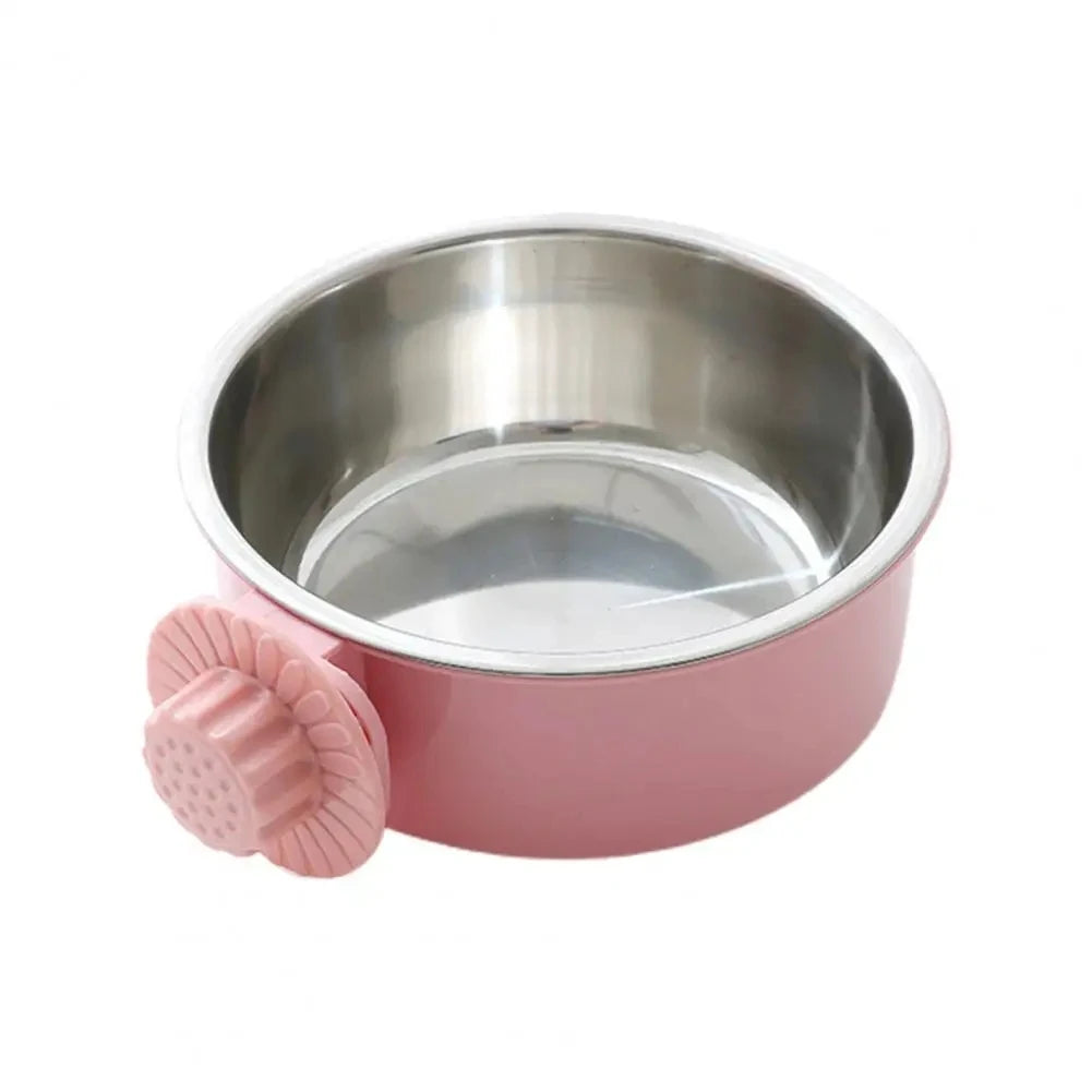 Hanging Stainless Steel Pet Food Bowl - 2-in-1 Detachable Design