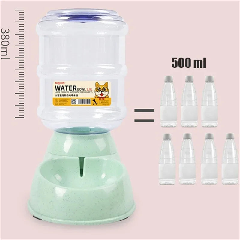 3.8L Dog Automatic Feeders Plastic Water Bottle Cat Bowl Feeding and Drinking Dog Water Dispenser Pet Feeding Bowl Pet Supplies