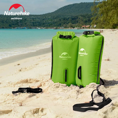 Naturehike Inflatable Open Swimming Buoy Tow Float Dry Bag Double Air Bag Swimming Bag Beach Water Sports Storage Dry Bag