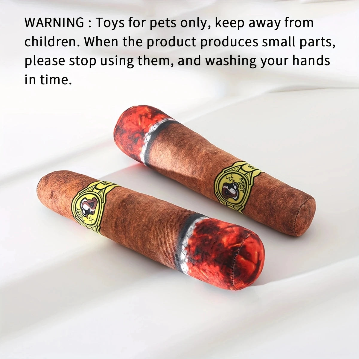 Funny Interactive Dog Toys - Cigar Design Plush Squeaky Pet Toys Grinding Teeth Creative Chew Toy For Small Medium Dog