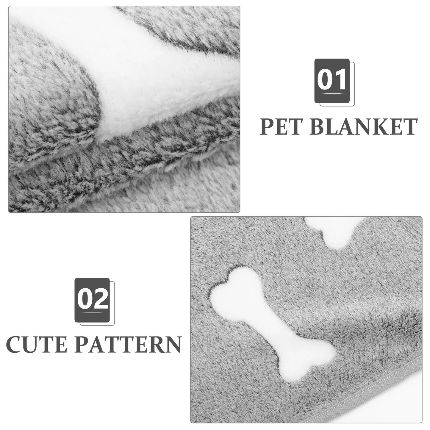 Coral Fleece Pet Blanket Warm Thick Dog Cat Blanket For Sofa Bed Winter Warmth Reusable Fleece Throw Small Animals