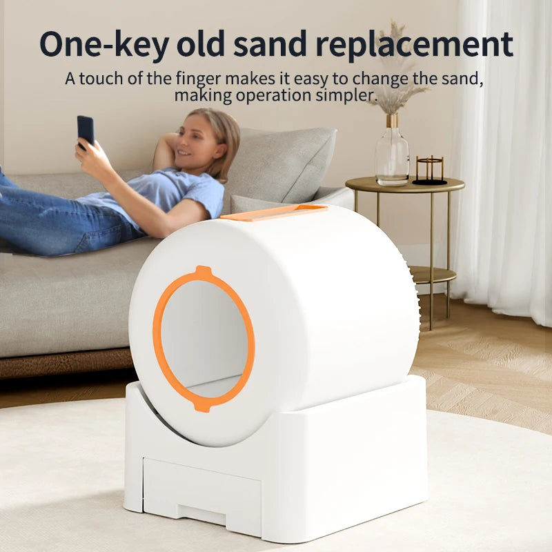Automatic APP Cat Litter Box Self Cleaning Wifi Closed Cats Litter Box Extra Large Deodorization Kitten Toilet Pet Bedpans
