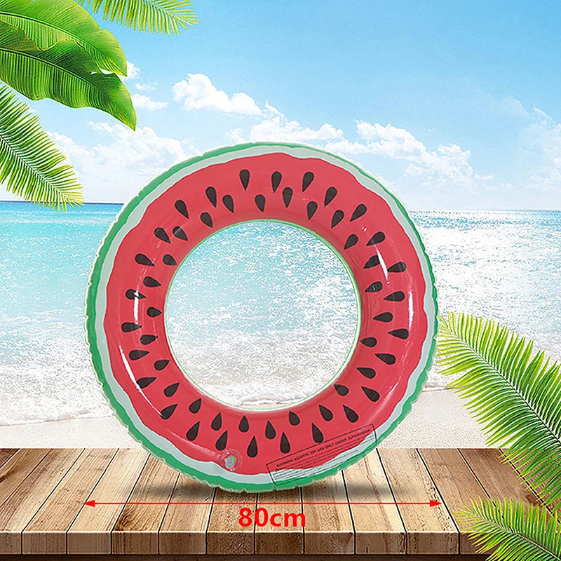 Watermelon Pattern Swimming Ring For Kids Adult Inflatable Mattress Pool Party Swimming Laps Summer Beach Float Water Sports