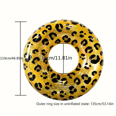 Leopard Pattern Swimming Ring, Adult Swimming Ring, Summer Swimming , Summer Beach Pool Ring Float, PVC  Swimming Ring (Air  Not
