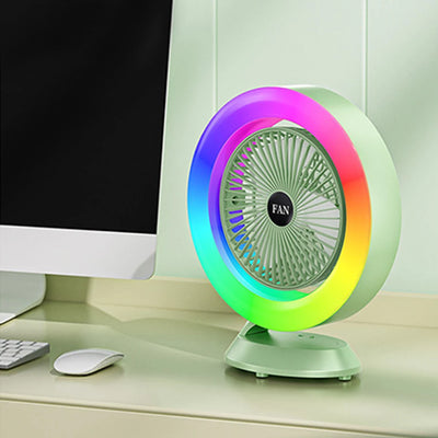RGB Colorful Desktop Fan: Whisper - Quiet, Boasting Potent Wind Power in a Compact Design. The Ultimate Choice for Personal Cool
