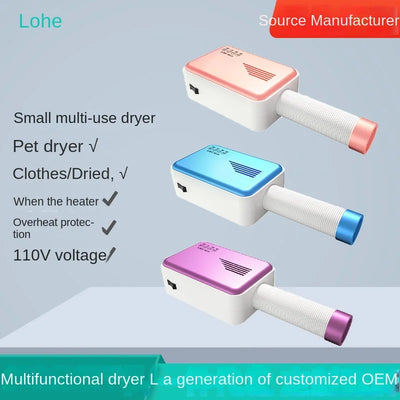 110V Pet Dryer Machine 3-in-1 - Portable Low Noise Hair Dryer & Heater for Dogs/Cats, CE/FCC Certified with Overheat Protection