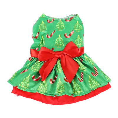 Adorable for christmas Tree Dog Dress - Cute Outfit for Puppies - Perfect for Parties & Daily Wear
