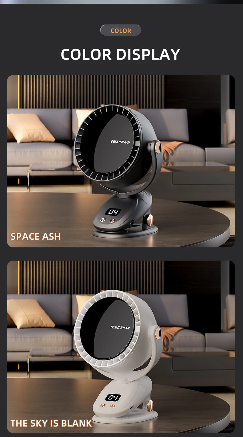 New USB Multi functional Leaveless Clip Fan Outdoor Camping Desktop Charging Wireless Fan