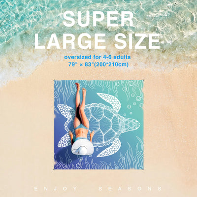 Beach Blanket Super Large 79 x 83 Inch Sandproof Waterproof Soft Comfortable Material Light Weight Portable for Beach Outdoor