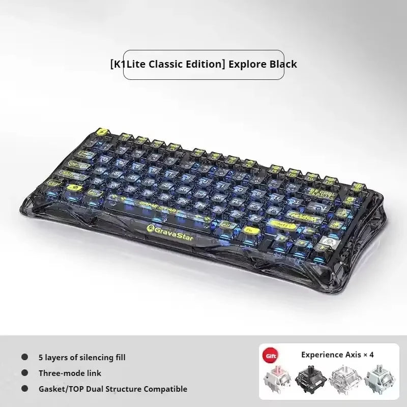75k1 Pro Gaming  Mechanical Keyboard 79-Key Tri-Mode Connection Full-Key Hot-Swappable Aluminum Shell Fps Esports Games Keyboard