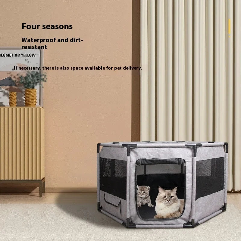 Dog Pet Nest 600DPU Oxford Cloth Cat and Dog Delivery Room Animal Cage Kennel Octagonal Fence