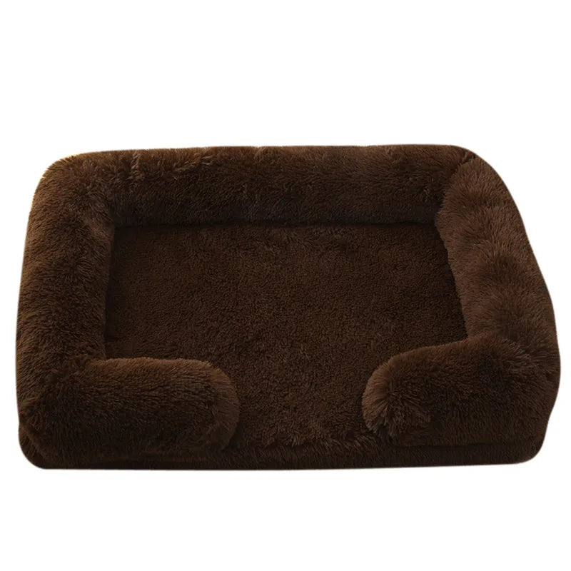 Winter Rectangular S M L XL Dog Beds Washable Plush Fluffy Dog Cat Bed Mat Pet Cushion Big Medium Kennel House camas para perro
