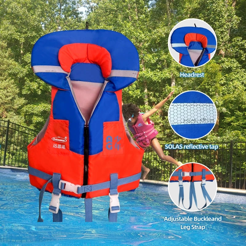 Kids Swimming Life Jacket Vest 30- 50 lbs Approved Aids Paddling Surfing Safe Buckle Straps Saved Life Jackets Toddler Lifeguard