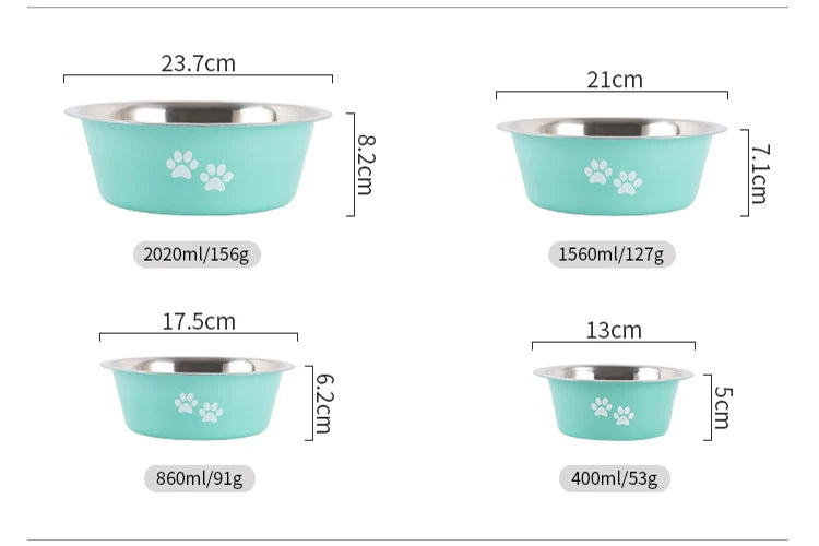 Cute Elevated Dog Bowls for Medium and Large Dogs - Stainless Steel Feeding and Water Bowls