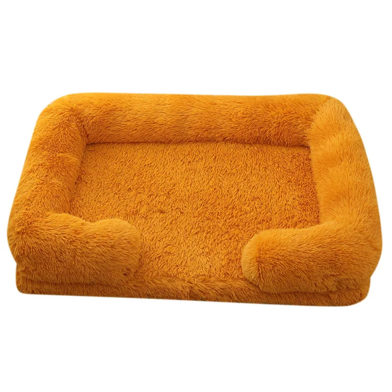 Winter Rectangular S M L XL Dog Beds Washable Plush Fluffy Dog Cat Bed Mat Pet Cushion Big Medium Kennel House camas para perro