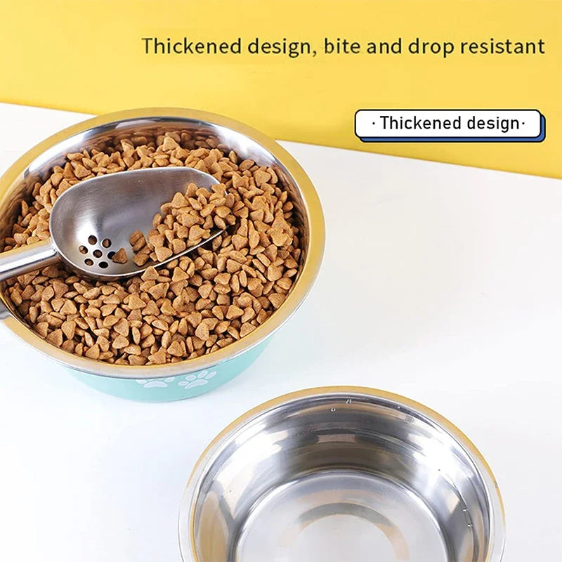 Cute Elevated Dog Bowls for Medium and Large Dogs - Stainless Steel Feeding and Water Bowls