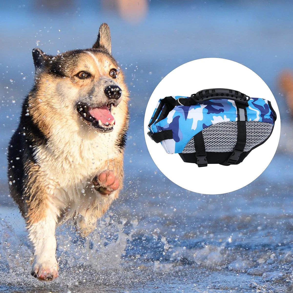 Pet Life Jacket Lightweight Durable Preserver with Reflective Strap for Small Dogs Swimming Outdoor Accessories