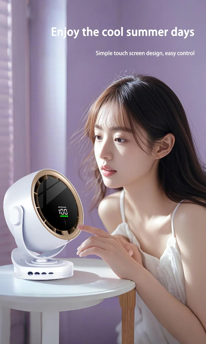 Xiaomi Digital Display Fan Desktop Remote Control 720°Rotation Type-C Rechargeable Electric Fans Portable Wall Hanging With Clip