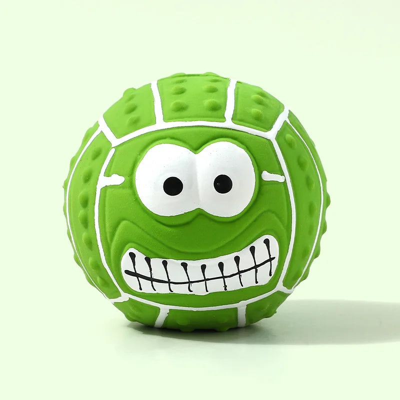 New Smiley Face Ball Latex Sound Toy Molar Teeth Cleaning Pet Latex Ball Dog Toy Pet Supplies