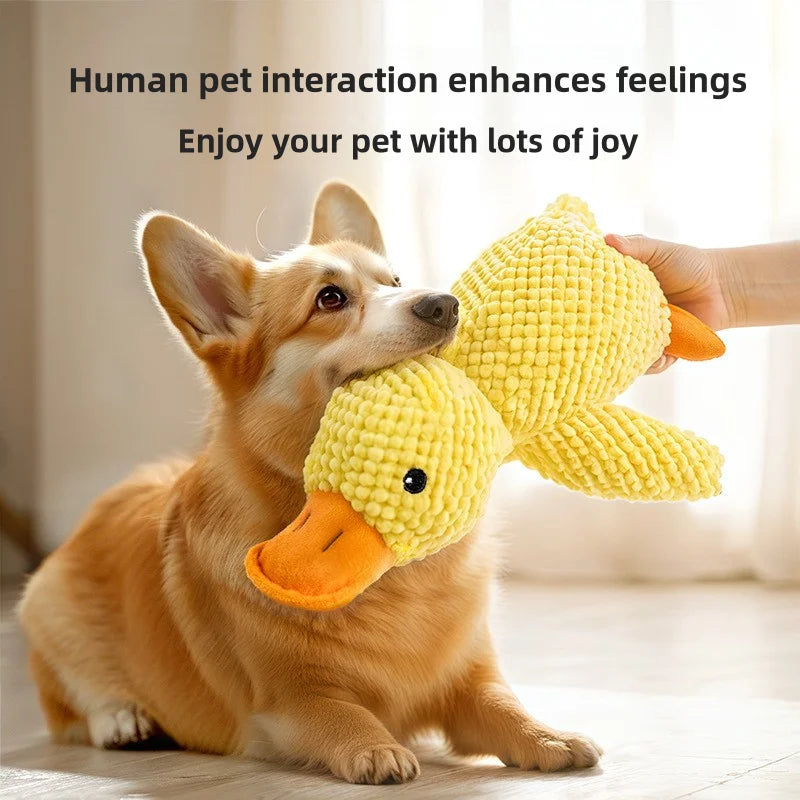Dog Toy Plush Companion Sleeping Duck Anti Biting Molar Cleaning Relief Boring Duck Sound Pet Toy