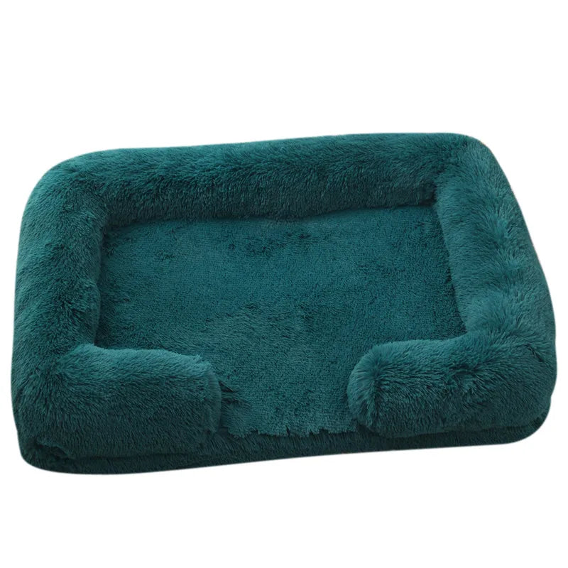 Winter Rectangular S M L XL Dog Beds Washable Plush Fluffy Dog Cat Bed Mat Pet Cushion Big Medium Kennel House camas para perro
