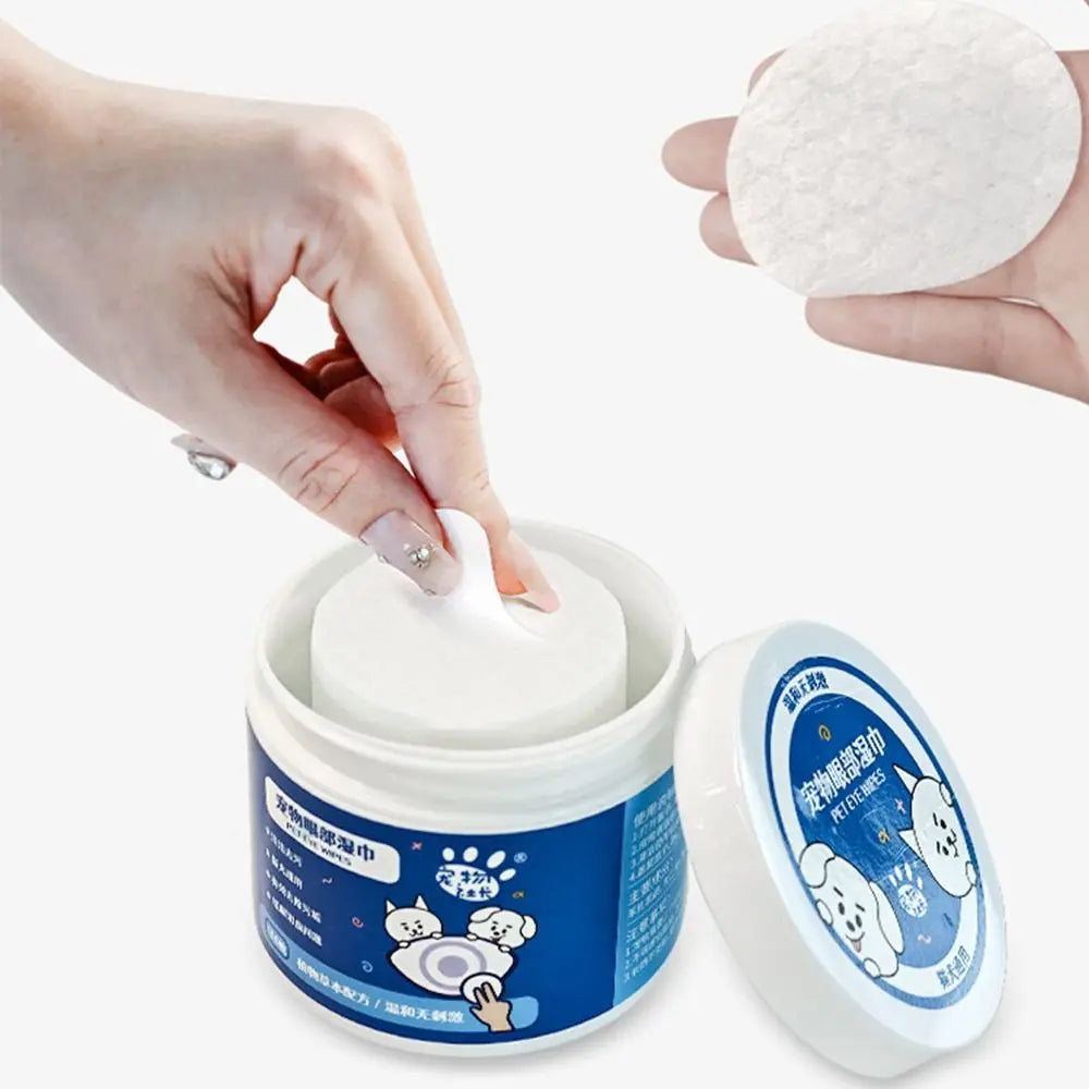 No Irritation Pet Eye Wipes Eyes Tear Stain Remover Ear Cleaning Wipes Pet Wipes Dog Cat Tearmark Wet Wipes