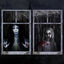 2 Pack Halloween Ghost Curtain Decorations - Female Ghost Window Cover for Indoor/Outdoor Party Decor