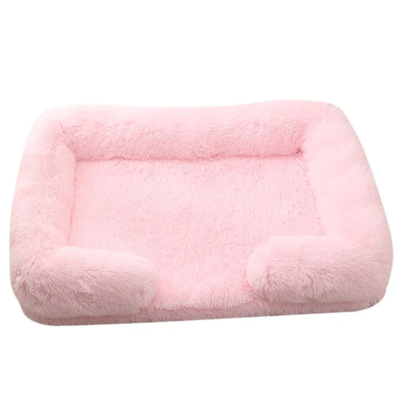 Winter Rectangular S M L XL Dog Beds Washable Plush Fluffy Dog Cat Bed Mat Pet Cushion Big Medium Kennel House camas para perro