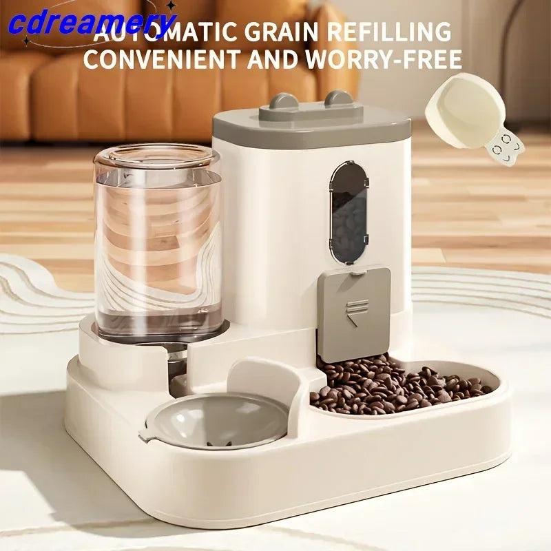 CDY 2in 1 Cat Food Dispenser Water and Food Integrated Fully Automatic Cat Food Feeding and Water Dispenser Cute Water Dispenser