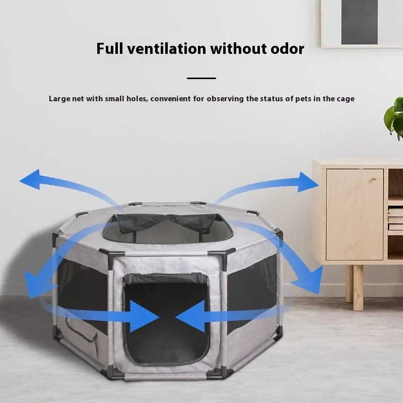 Dog Pet Nest 600DPU Oxford Cloth Cat and Dog Delivery Room Animal Cage Kennel Octagonal Fence