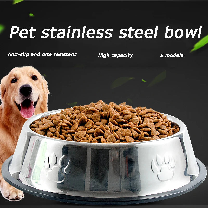 Stainless Steel Pet Bowls for Dogs and Cats - 6 Sizes (XS to XXL) - Feeding and Water Dishes