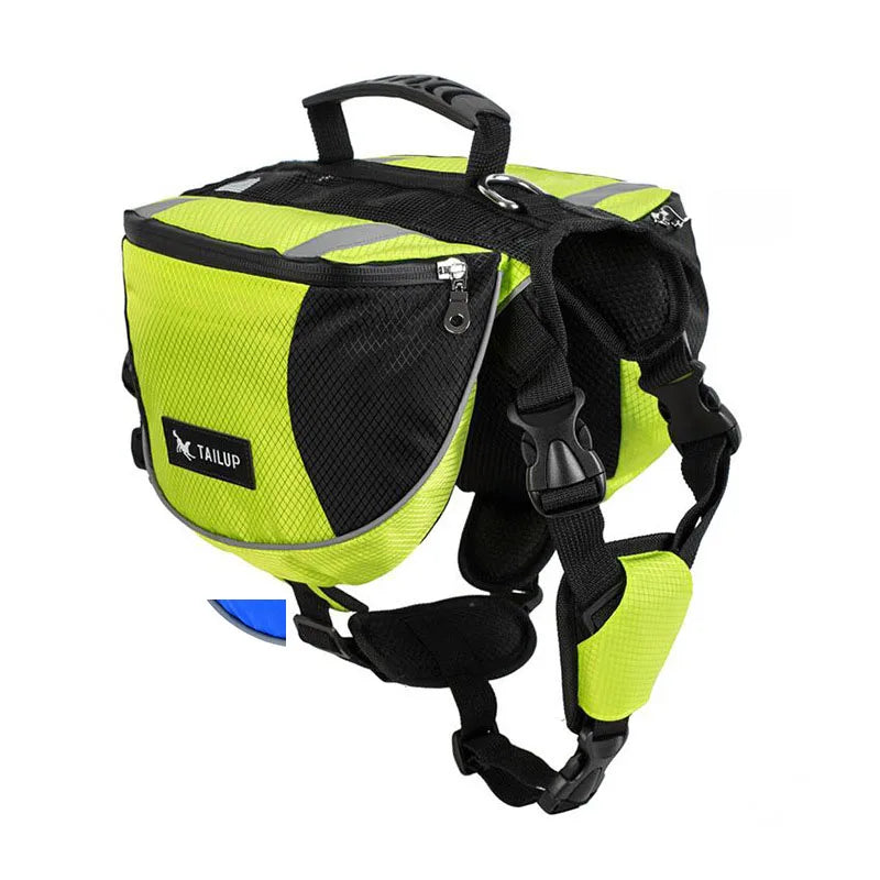 Oxford Fabric Outdoor Dog Backpack Double snack bag, dog training bag Waterproof Reflective Saddle Bag Medium Large Dog Tactical