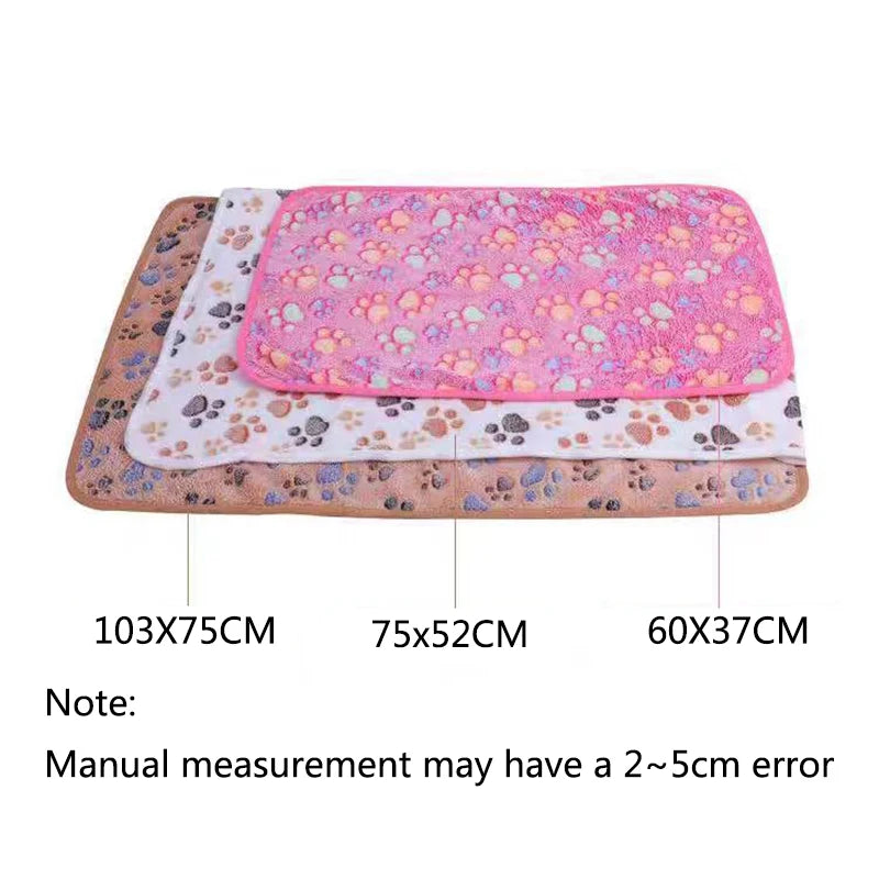 Soft Flannel Fleece Cat Dog Blanket Bed Mats Paw Foot Print Warm Pet Blanket Sleeping Beds Cover Mat For Dogs Cats Pets supplies