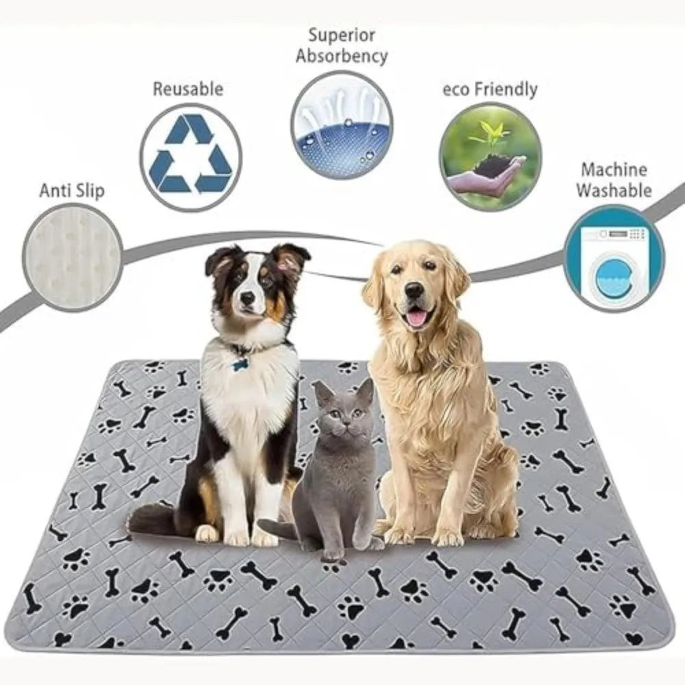 Absorbing Pad Waterproof Puppy Pee Pad Reusable Fast Absorbing Pet Bed Mat Soft Non-slip Dog Urine Pad Pet Training