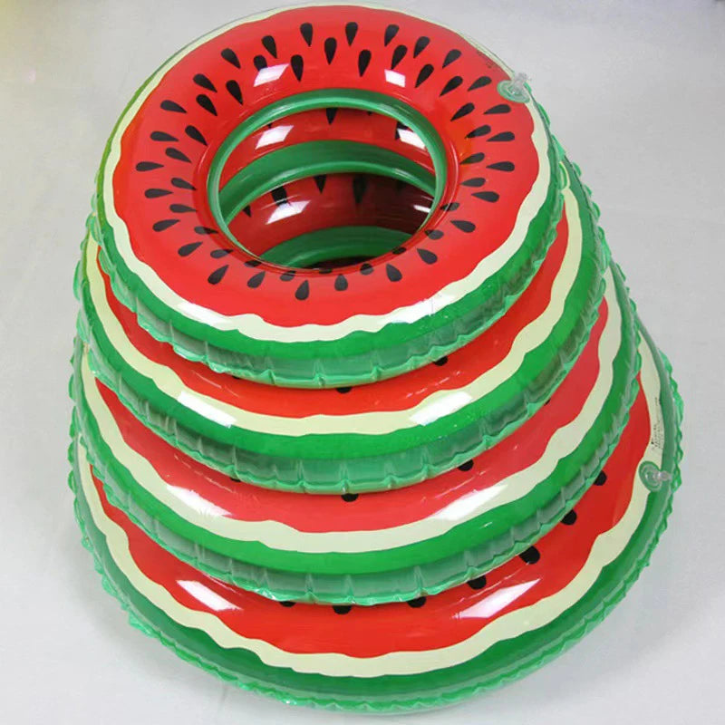 Watermelon Pattern Swimming Ring For Kids Adult Inflatable Mattress Pool Party Swimming Laps Summer Beach Float Water Sports
