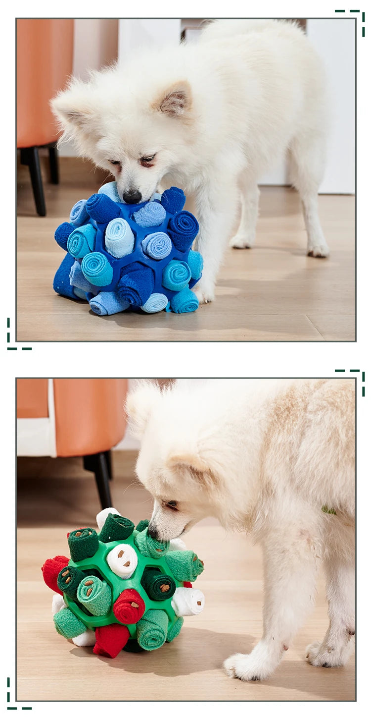 Pet Sniffing Ball Halloween Christmas Gift Toy for Pets Hiding Food Toy For Dog Interactive Rubber Ball Dog Sniffing Puzzle Toys