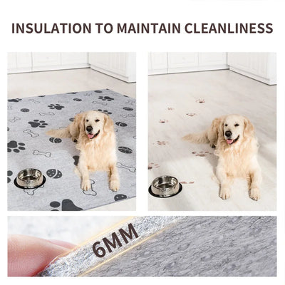 All-Weather Chew-Proof Dog Mat-Waterproof & Thermal Fleece Pad with Custom Print, Heavy Duty for Large Dogs (SGS Certified）