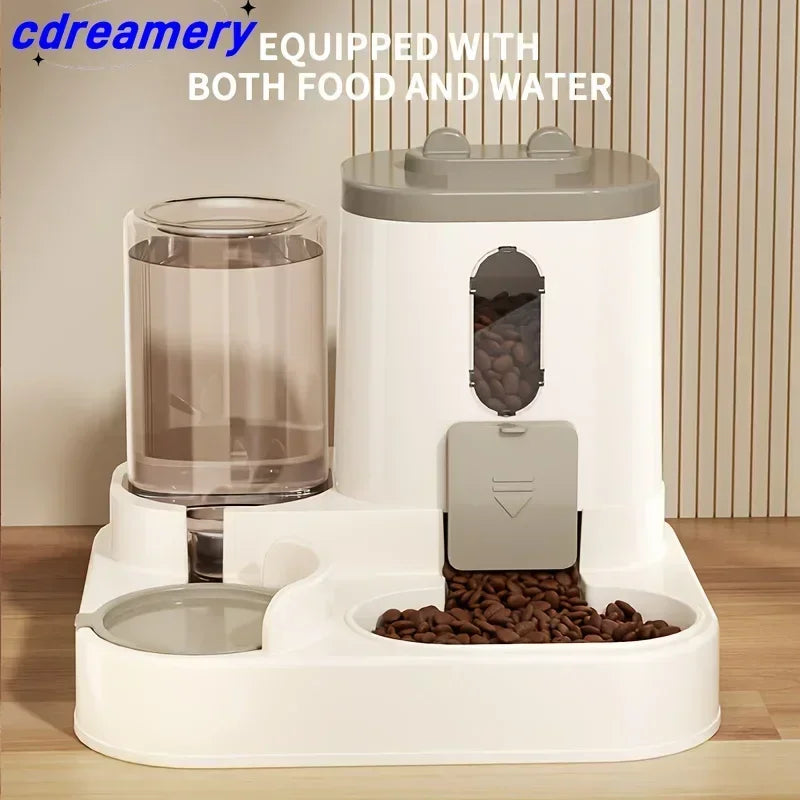 CDY 2in 1 Cat Food Dispenser Water and Food Integrated Fully Automatic Cat Food Feeding and Water Dispenser Cute Water Dispenser