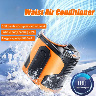 Waist-hanging Fan 100-level Adjustable Portable Waist-clip Outdoor Construction Site Cool Down USB Charging Mini Neck Fan