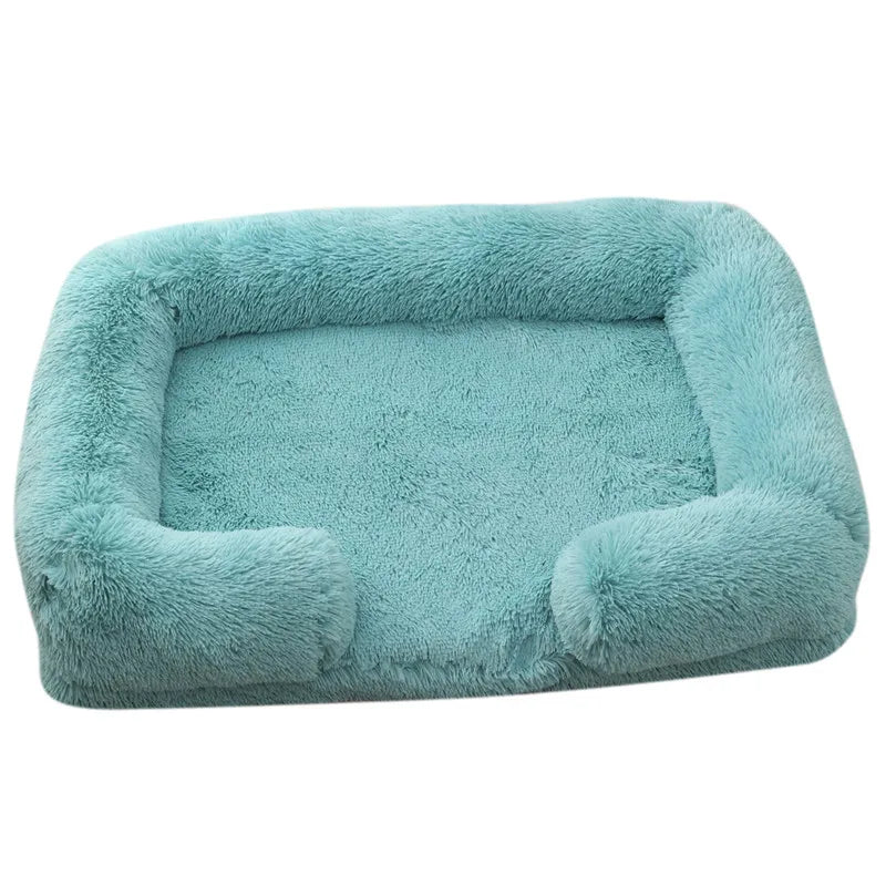 Winter Rectangular S M L XL Dog Beds Washable Plush Fluffy Dog Cat Bed Mat Pet Cushion Big Medium Kennel House camas para perro